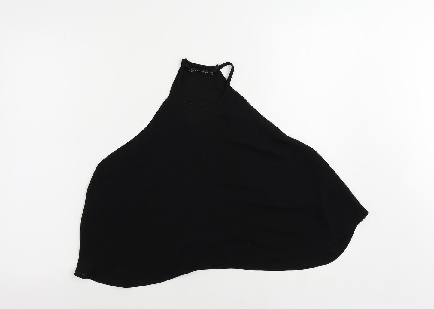 Zara Womens Black Polyester Basic Tank Size M Halter