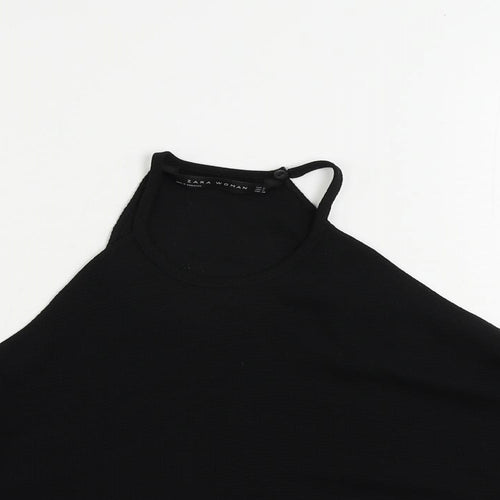 Zara Womens Black Polyester Basic Tank Size M Halter