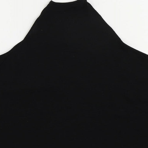 Zara Womens Black Polyester Basic Tank Size M Halter