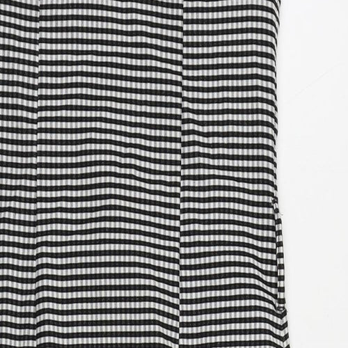 Marks and Spencer Womens Black Check Polyester Pencil Dress Size 12 Boat Neck Zip