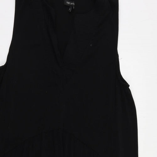 NEXT Womens Black Polyester Shift Size 14 V-Neck Pullover