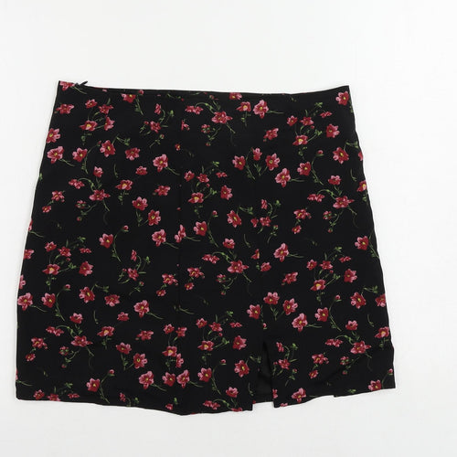 Daisy Street Womens Black Striped Polyester Mini Skirt Size 12 Zip