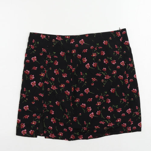 Daisy Street Womens Black Striped Polyester Mini Skirt Size 12 Zip