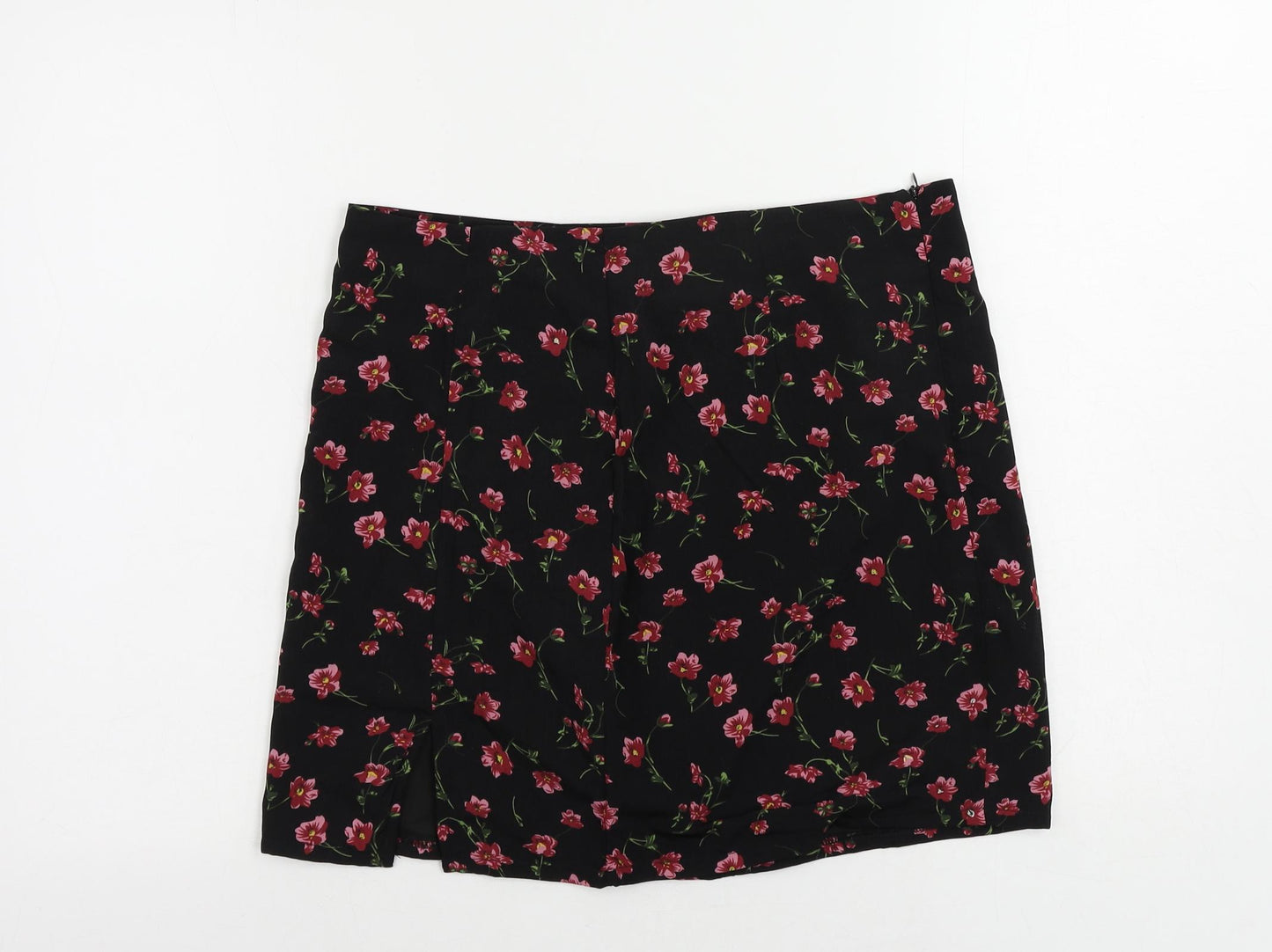 Daisy Street Womens Black Striped Polyester Mini Skirt Size 12 Zip