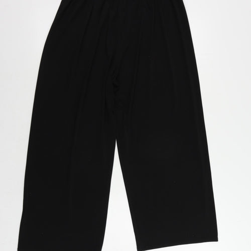 Saloos Womens Black Polyester Trousers Size 20 L28 in Regular Drawstring - Elastic Waist