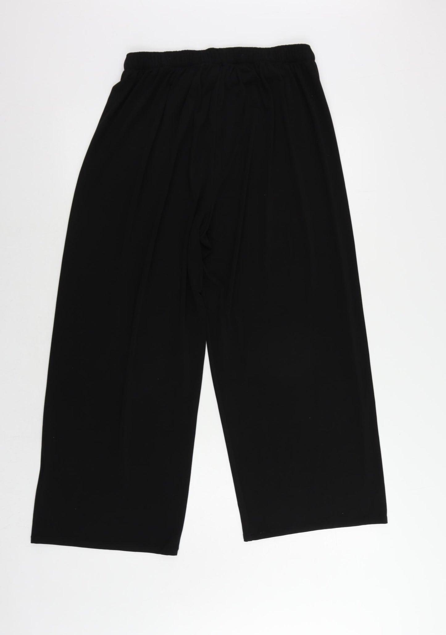 Saloos Womens Black Polyester Trousers Size 20 L28 in Regular Drawstring - Elastic Waist