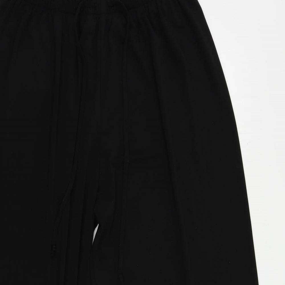 Saloos Womens Black Polyester Trousers Size 20 L28 in Regular Drawstring - Elastic Waist