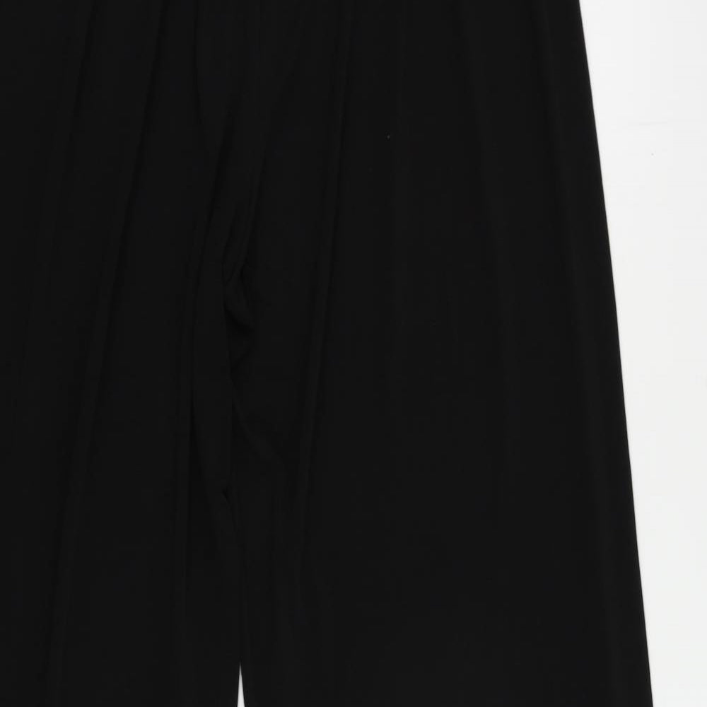 Saloos Womens Black Polyester Trousers Size 20 L28 in Regular Drawstring - Elastic Waist