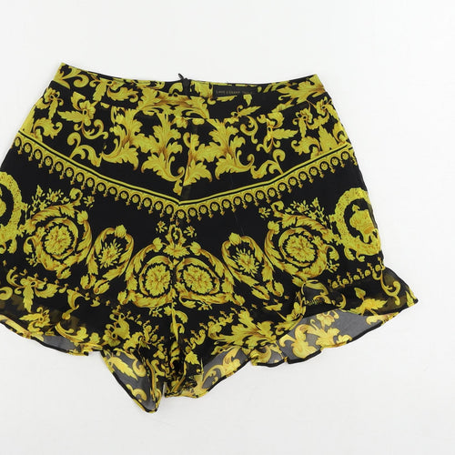 Love & Other Things Womens Black Paisley Polyester Basic Shorts Size S L3 in Regular Zip