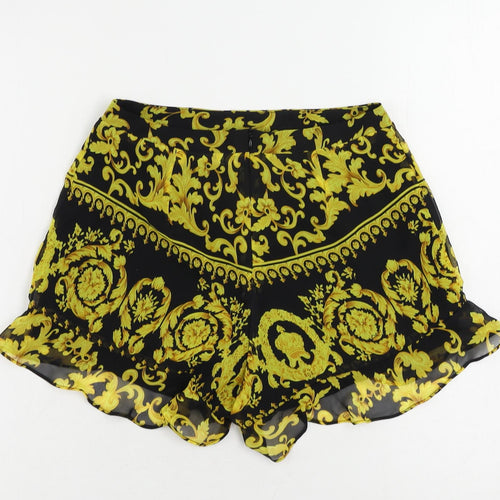 Love & Other Things Womens Black Paisley Polyester Basic Shorts Size S L3 in Regular Zip