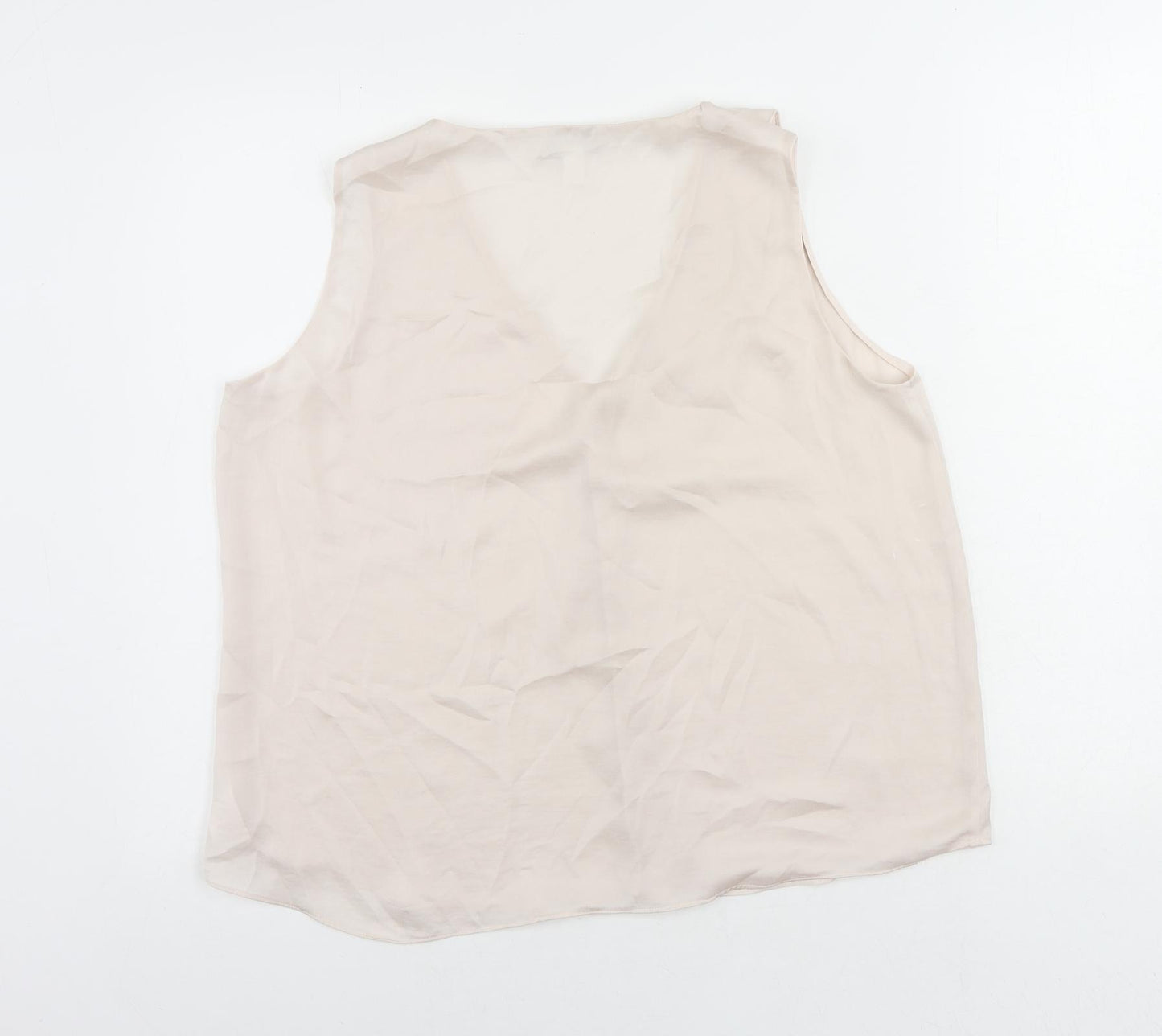 White Label Womens Pink Polyester Basic Blouse Size 12 V-Neck