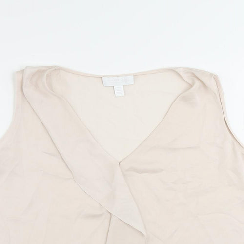 White Label Womens Pink Polyester Basic Blouse Size 12 V-Neck