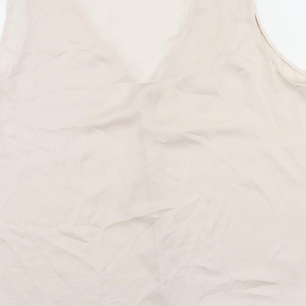 White Label Womens Pink Polyester Basic Blouse Size 12 V-Neck