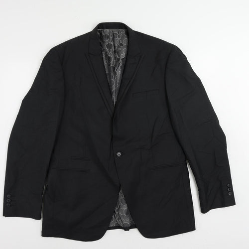 1860 Menswear Mens Black Polyester Jacket Suit Jacket Size 42 Regular