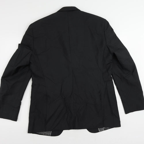 1860 Menswear Mens Black Polyester Jacket Suit Jacket Size 42 Regular