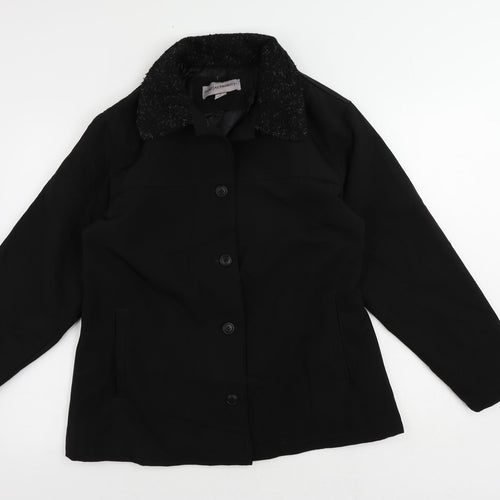 Port Authority Womens Black Jacket Size L Button