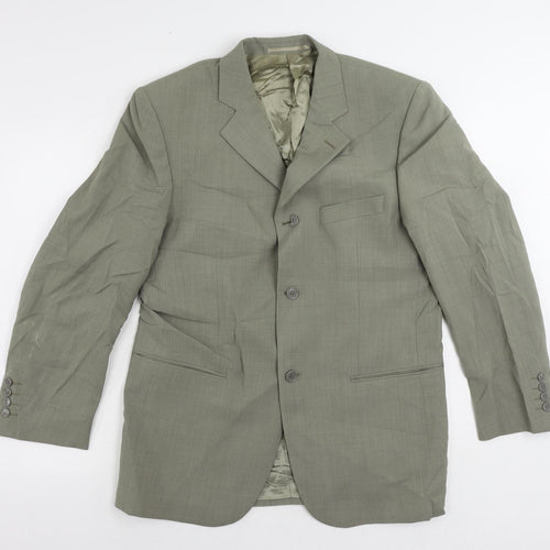 Hugo James Mens Grey Polyester Jacket Suit Jacket Size 40 Regular