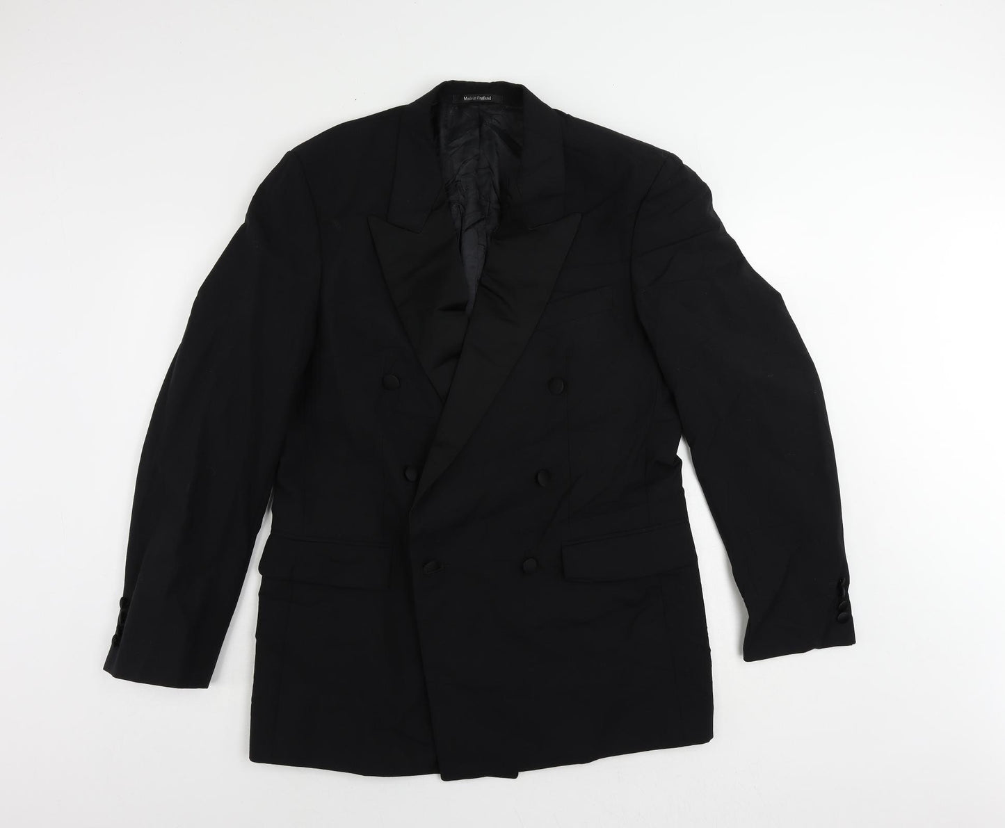 Pierre Cardin Mens Black Wool Tuxedo Suit Jacket Size 40 Regular