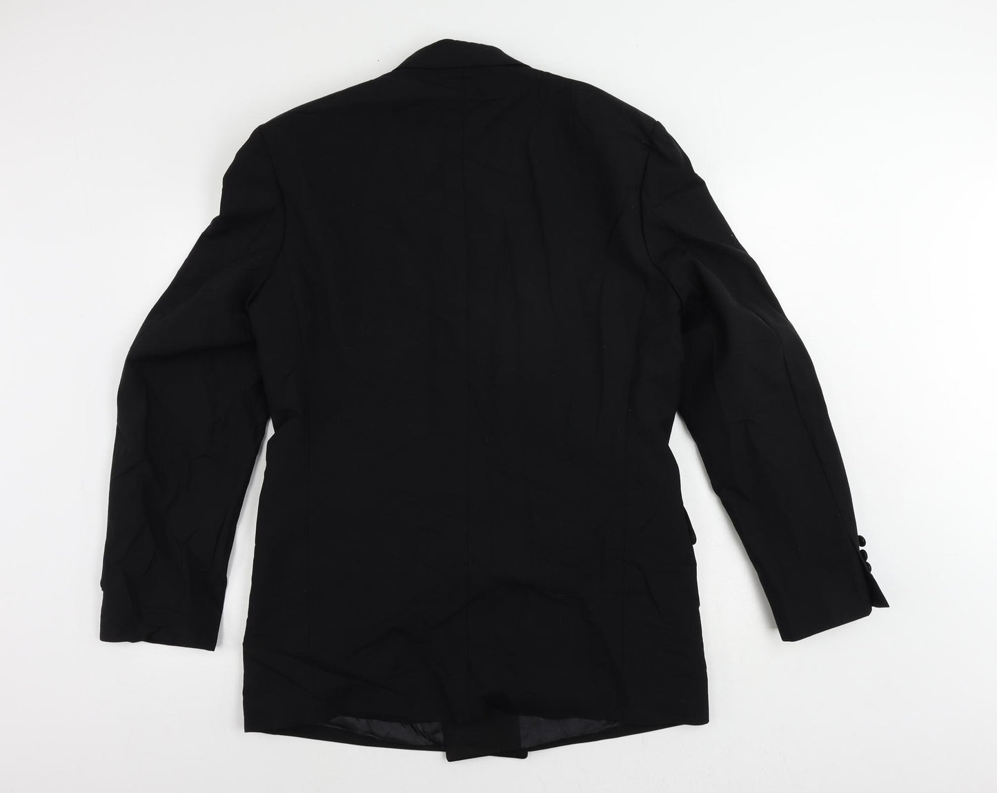 Pierre Cardin Mens Black Wool Tuxedo Suit Jacket Size 40 Regular