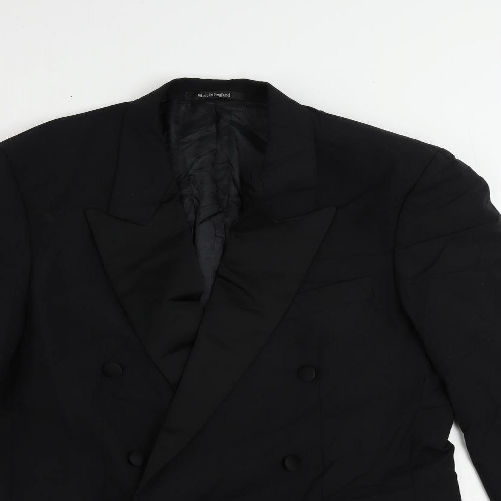 Pierre Cardin Mens Black Wool Tuxedo Suit Jacket Size 40 Regular