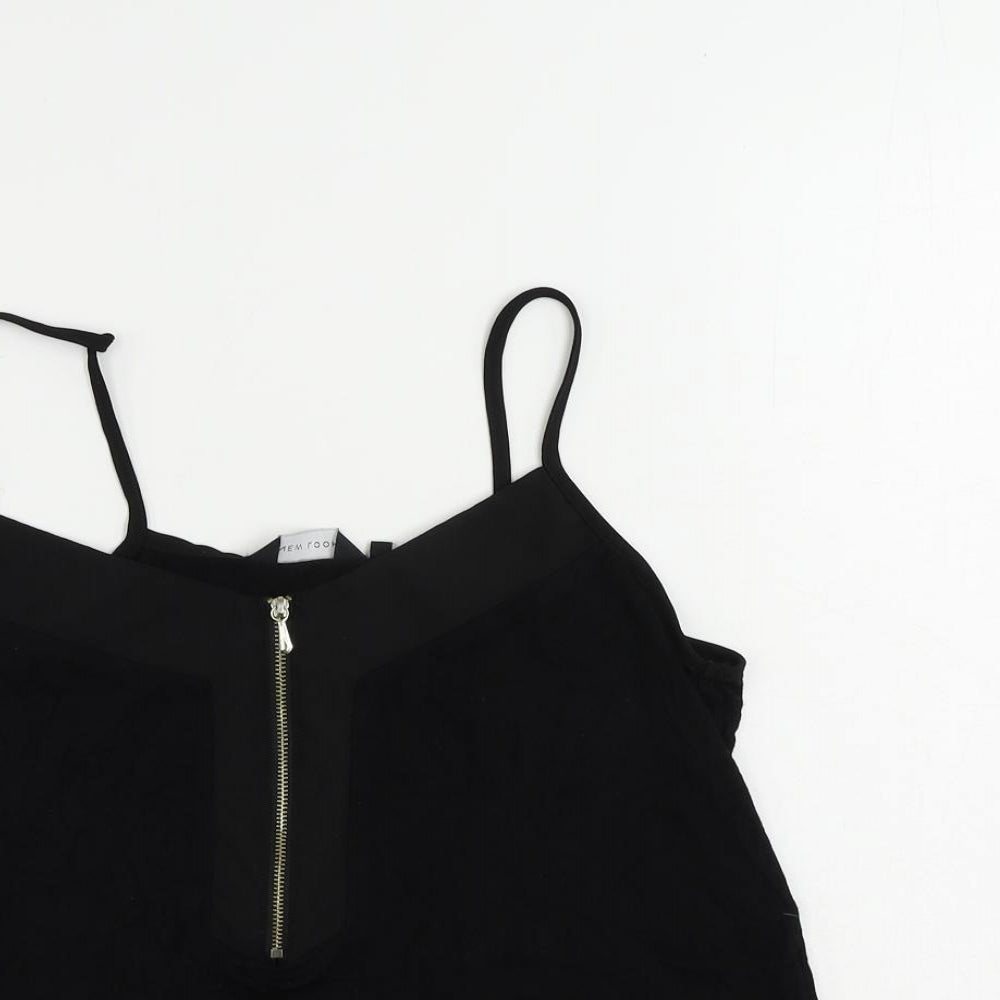 New Look Womens Black Viscose Camisole Tank Size 10 V-Neck