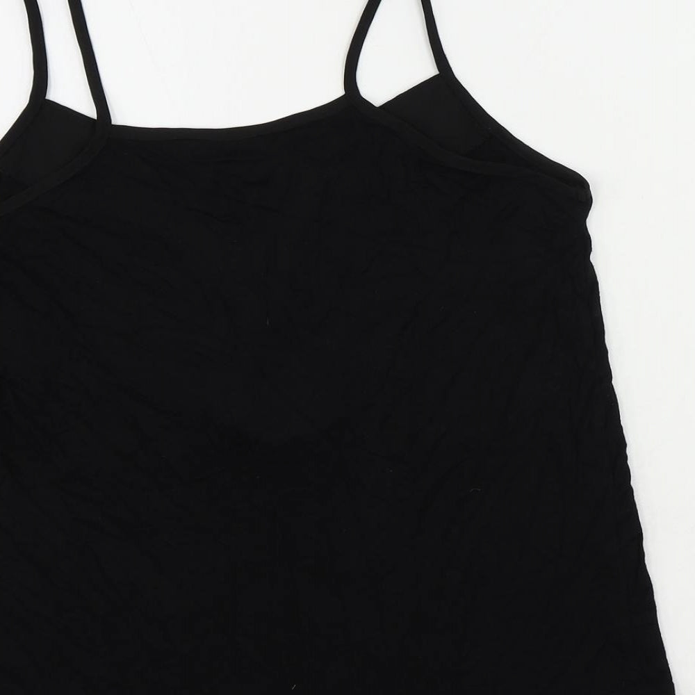 New Look Womens Black Viscose Camisole Tank Size 10 V-Neck