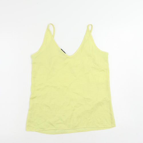 VILA Womens Yellow Polyester Camisole Tank Size M V-Neck