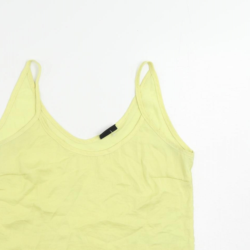 VILA Womens Yellow Polyester Camisole Tank Size M V-Neck