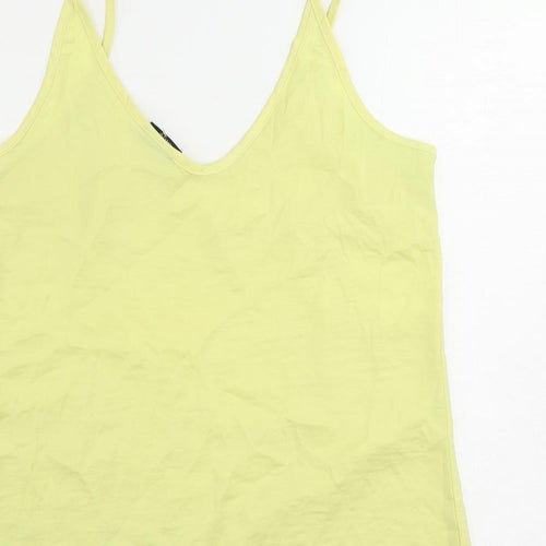 VILA Womens Yellow Polyester Camisole Tank Size M V-Neck