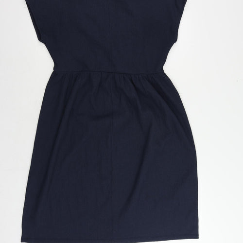 Mamalicious Womens Blue Polyester A-Line Size M Collared Pullover