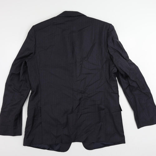 Marks and Spencer Mens Grey Striped Polyester Jacket Suit Jacket Size 46 Regular