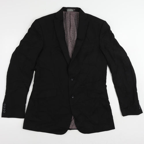 Marks and Spencer Mens Black Polyester Jacket Suit Jacket Size 40 Regular
