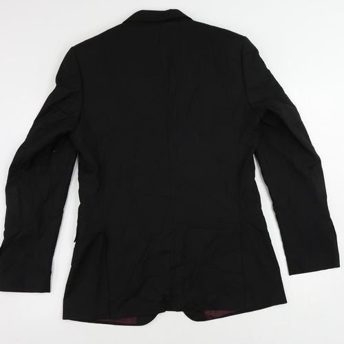 Marks and Spencer Mens Black Polyester Jacket Suit Jacket Size 40 Regular