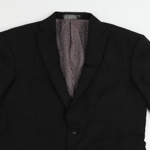 Marks and Spencer Mens Black Polyester Jacket Suit Jacket Size 40 Regular