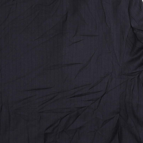 Marks and Spencer Mens Blue Striped Polyester Jacket Suit Jacket Size 48 Regular