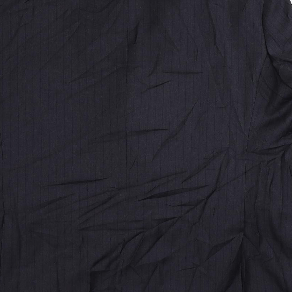Marks and Spencer Mens Blue Striped Polyester Jacket Suit Jacket Size 48 Regular