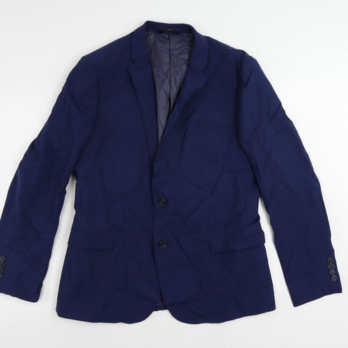 Marks and Spencer Mens Blue Wool Jacket Suit Jacket Size 44 Regular