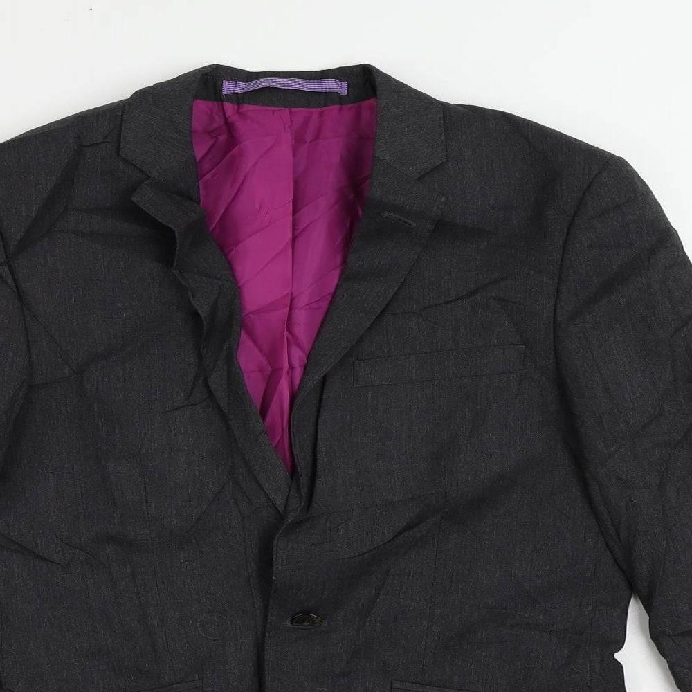 Marks and Spencer Mens Grey Polyester Jacket Suit Jacket Size 34 Regular