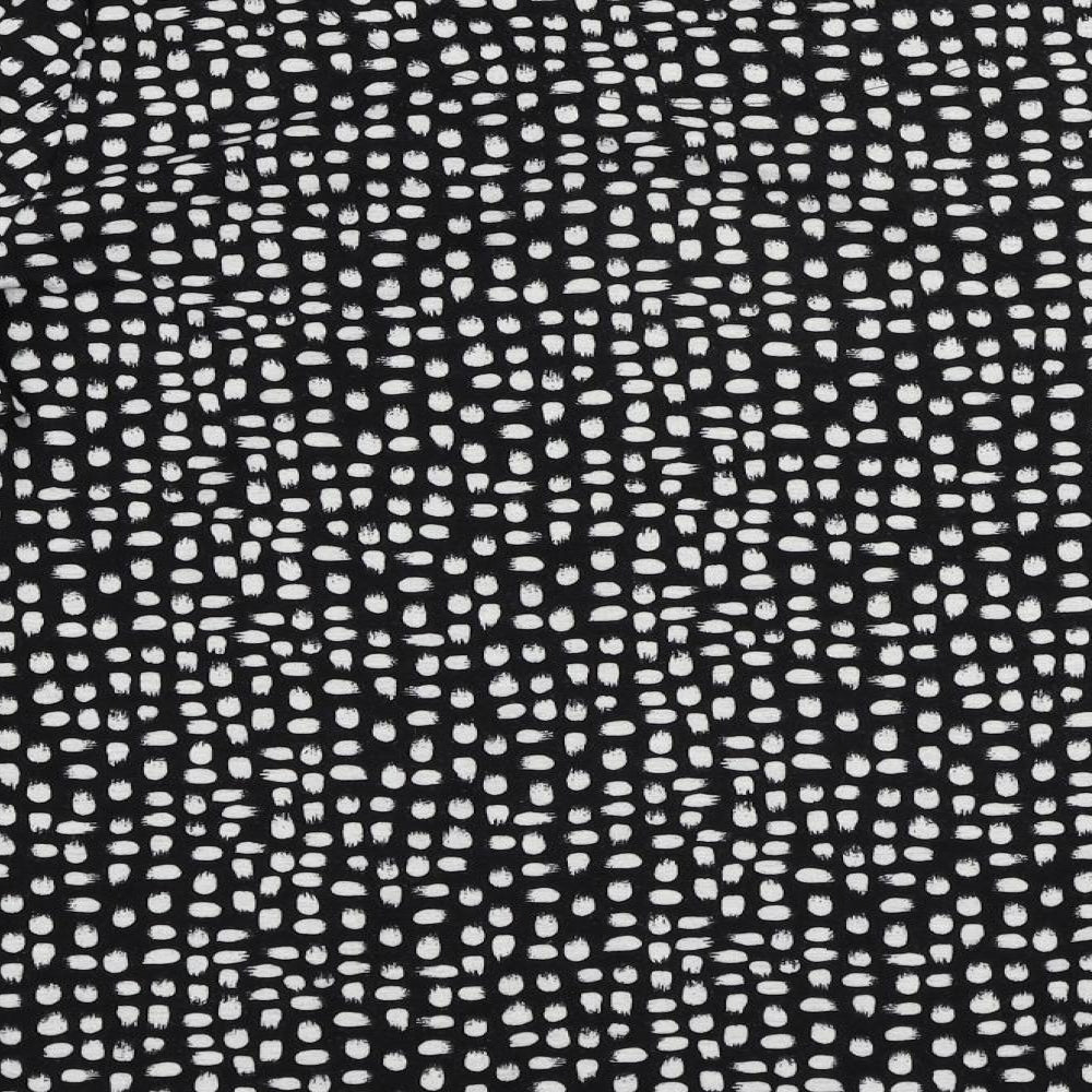 Bonmarché Womens Black Geometric Polyester Basic Blouse Size 20 Boat Neck