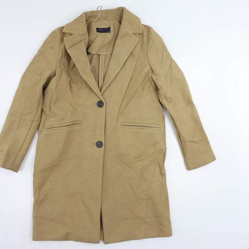 Marks and Spencer Womens Beige Overcoat Coat Size 10 Button