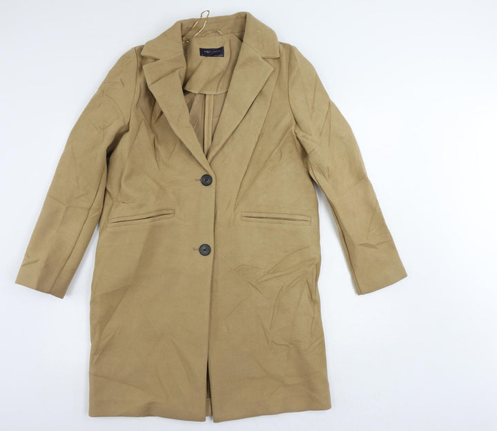 Marks and Spencer Womens Beige Overcoat Coat Size 10 Button
