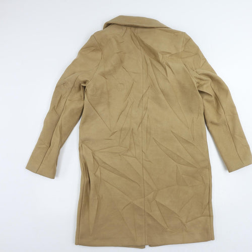 Marks and Spencer Womens Beige Overcoat Coat Size 10 Button