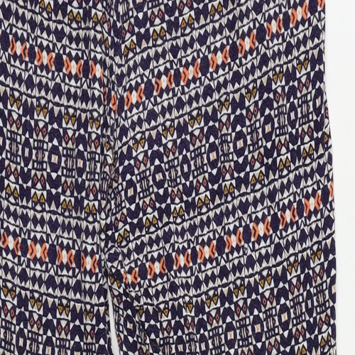 H&M Womens Multicoloured Geometric Viscose Jogger Trousers Size L L30 in Regular - Elastic Waist