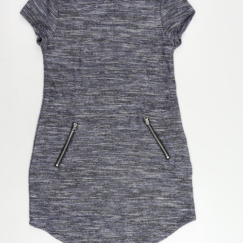 New Look Womens Blue Polyester Shift Size 10 Round Neck Pullover