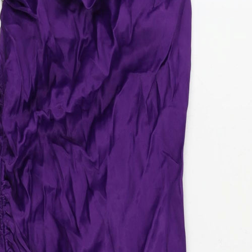 Zara Womens Purple Viscose Mini Size XS Cowl Neck Pullover - Chain Straps