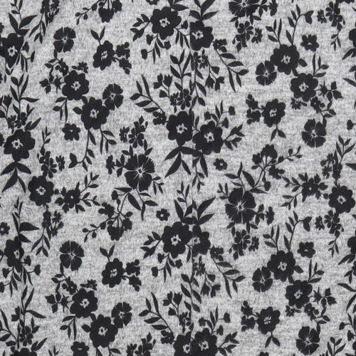 Bonmarché Womens Grey Floral Polyester A-Line Size 24 Round Neck Pullover
