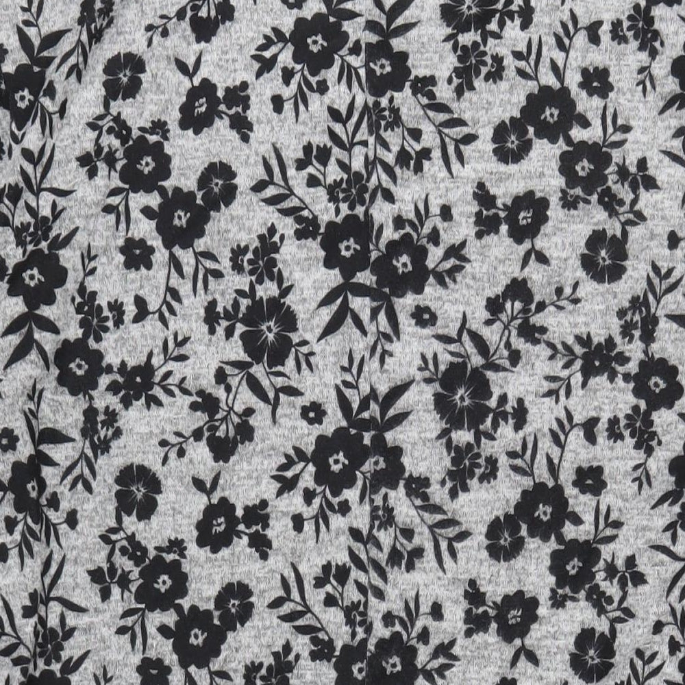 Bonmarché Womens Grey Floral Polyester A-Line Size 24 Round Neck Pullover