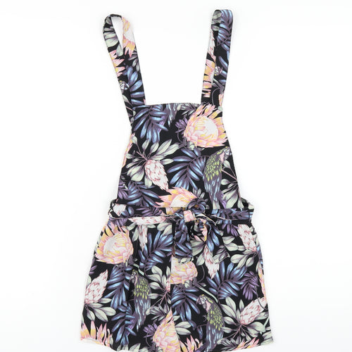 H&M Womens Multicoloured Floral Polyester Playsuit One-Piece Size 4 Zip