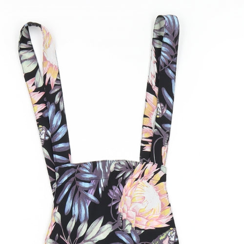 H&M Womens Multicoloured Floral Polyester Playsuit One-Piece Size 4 Zip