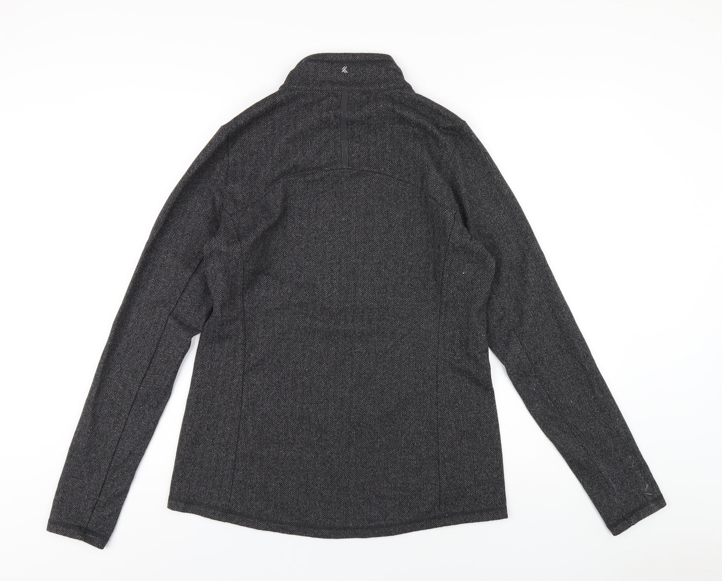Kyodan Womens Grey Herringbone Polyester Pullover Sweatshirt Size L Zip